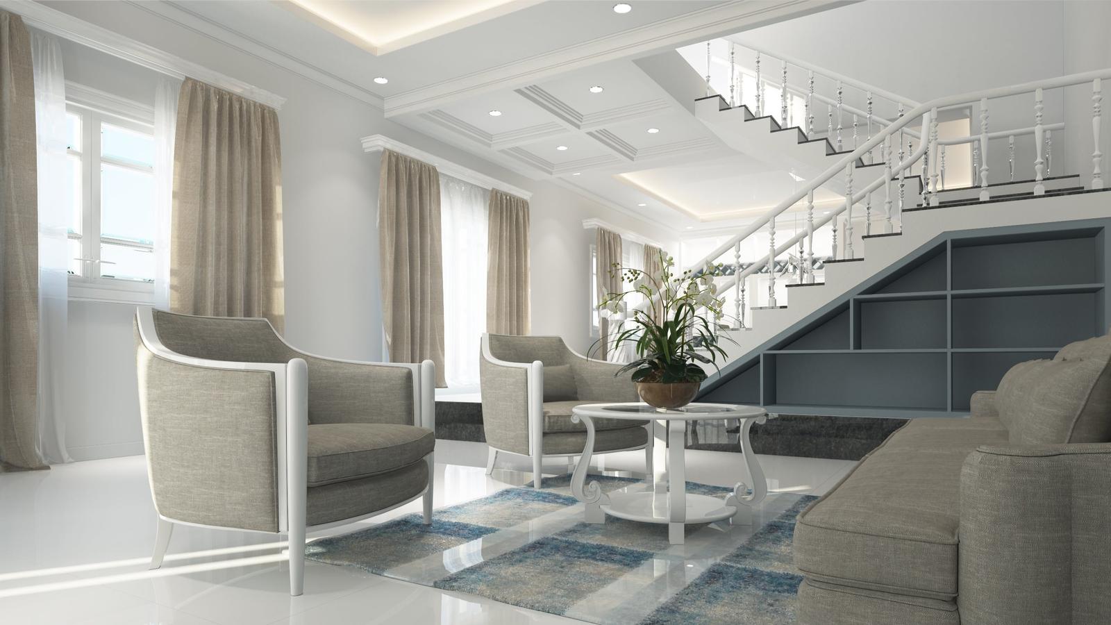Elegant living room interior designed by BGLIFEHOME